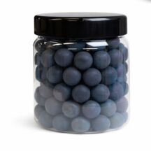 schwarze Rubberballs in Glas