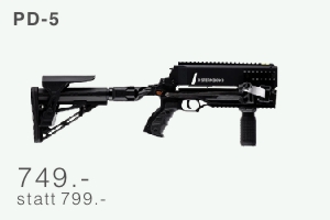 PD 5 airsoft rifle with adjustable stock and top rail price 749 was 799
