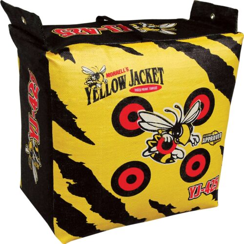 Morrell's Yellow Jacket shooting target bag with a bee logo on a yellow and black design.