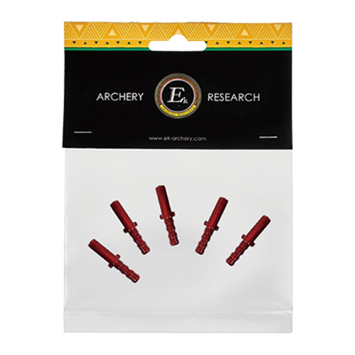 EK Archery Halbmondnocke für Revo 7 Bolzen rot 5er Set | Slingshots Switzerland Fünf rote EK Archery Halbmondnocken für Revo 7 Carbonbolzen in der Originalverpackung