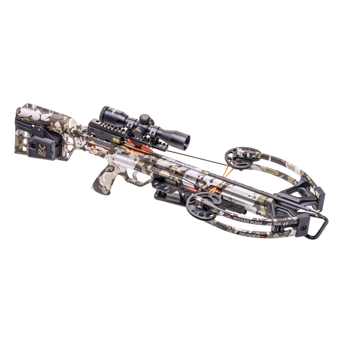 ss01279wickedridgeinvaderm13 | Slingshots Switzerland Compoundarmbrust Wicked Ridge Invader M1 in Peak XT Camo Schrägansicht von der anderen Seite