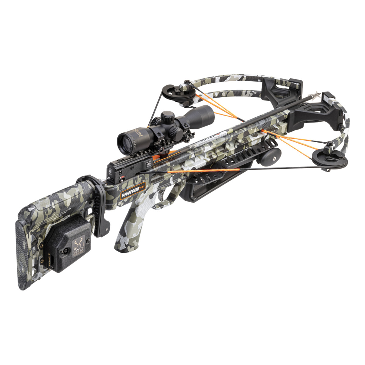 ss01283wickedridgerampagexs2 | Slingshots Switzerland Compoundarmbrust Wicked Ridge Rampage XS in Peak XT Camo Schrägansicht