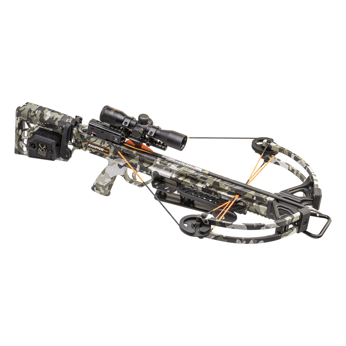 ss01283wickedridgerampagexs3 | Slingshots Switzerland Compoundarmbrust Wicked Ridge Rampage XS in Peak XT Camo Schrägansicht von der anderen Seite