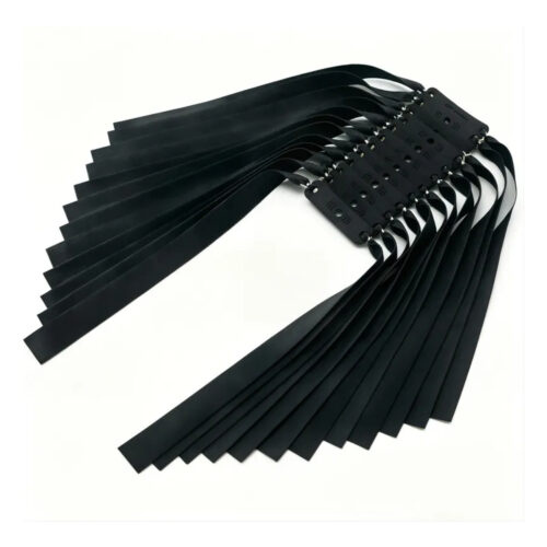 Mehrere Snipersling Black Master Bandsets aus mattschwarzem Latex mit Pouch